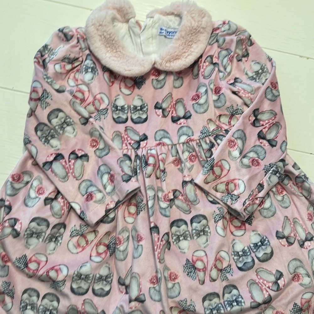 3/$15 Mayoral 18m 86cm velvet sweater dress ballerina